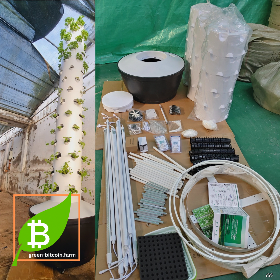 Großer Profi Grow Tower Pflanzturm Komplettset mit LED Beleuchtung und Pumpe